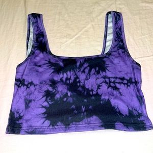 Purple tie-dye crop top
